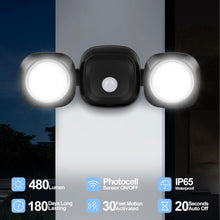 Load image into Gallery viewer, Battery Powered Motion Sensor Flood Lights with Remote for Outdoor Security