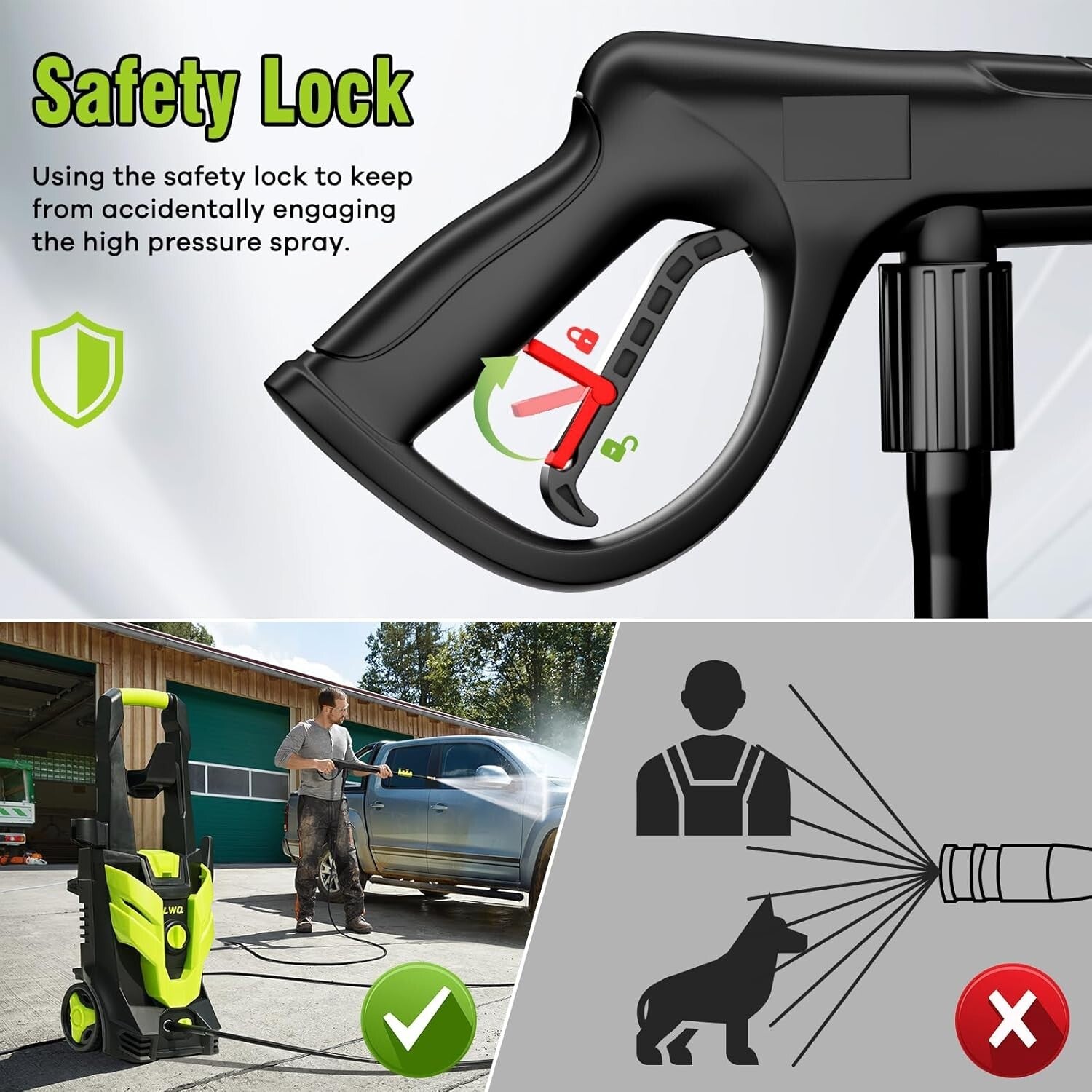 Versatile Pressure Washer 2.5 GPM for Home Cleaning - With Foam Cannon & Storage