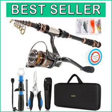 Load image into Gallery viewer, Portable Carbon Fiber Fishing Combo with Carrier Case - Great Gift for Anglers
