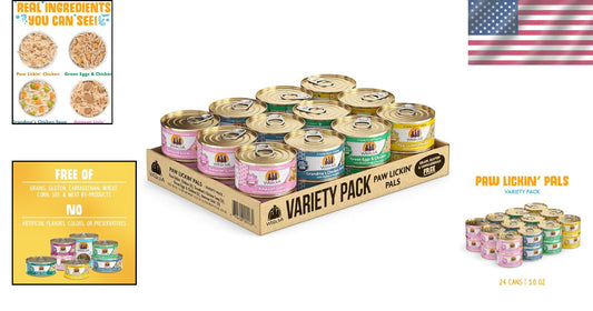 Paw Lickin' Pals Wet Cat Food Variety Pack - 24 Cans of Premium Nutrition