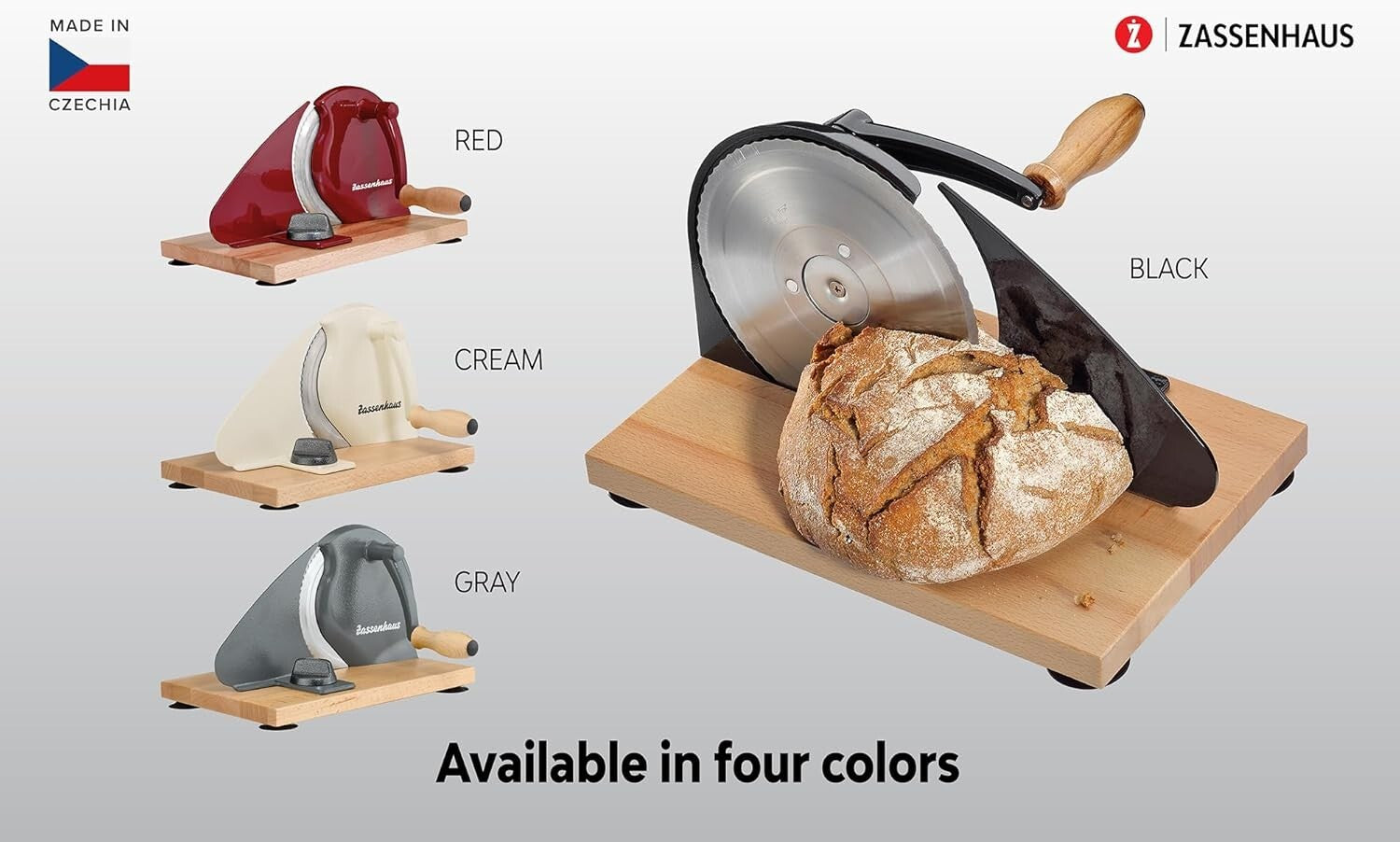 Precision Manual Bread Slicer with Stainless Steel Blade - Classic Red Design