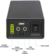 Load image into Gallery viewer, Compact Rechargeable 12V Lithium-Ion Battery Pack for LED, Cameras &amp; Devices