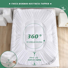 Load image into Gallery viewer, Bamboo Pillowtop Mattress Topper Twin - Ergonomic Support for Back Pain Relief