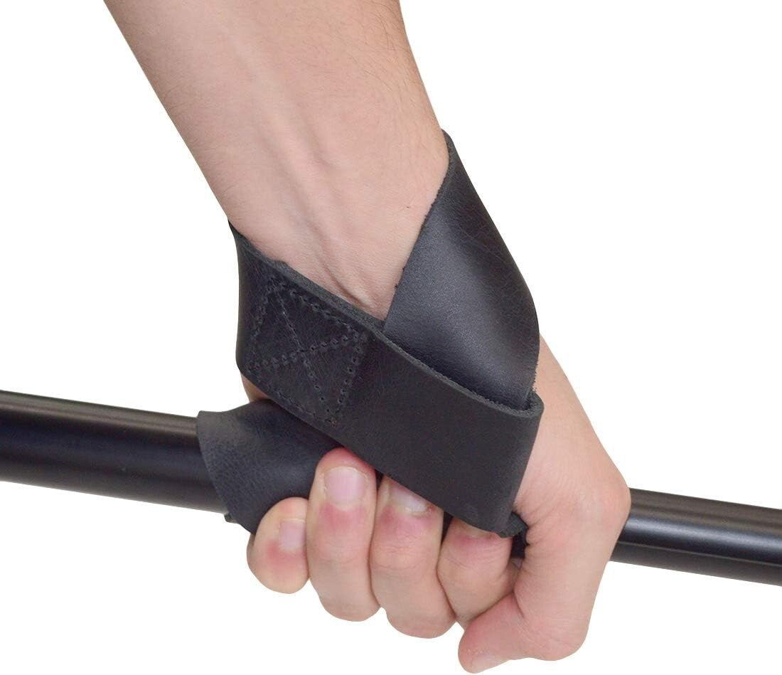 Bodybuilding Wrist Straps: Handmade Full Grain Leather, Set of 2 Gym Essentials