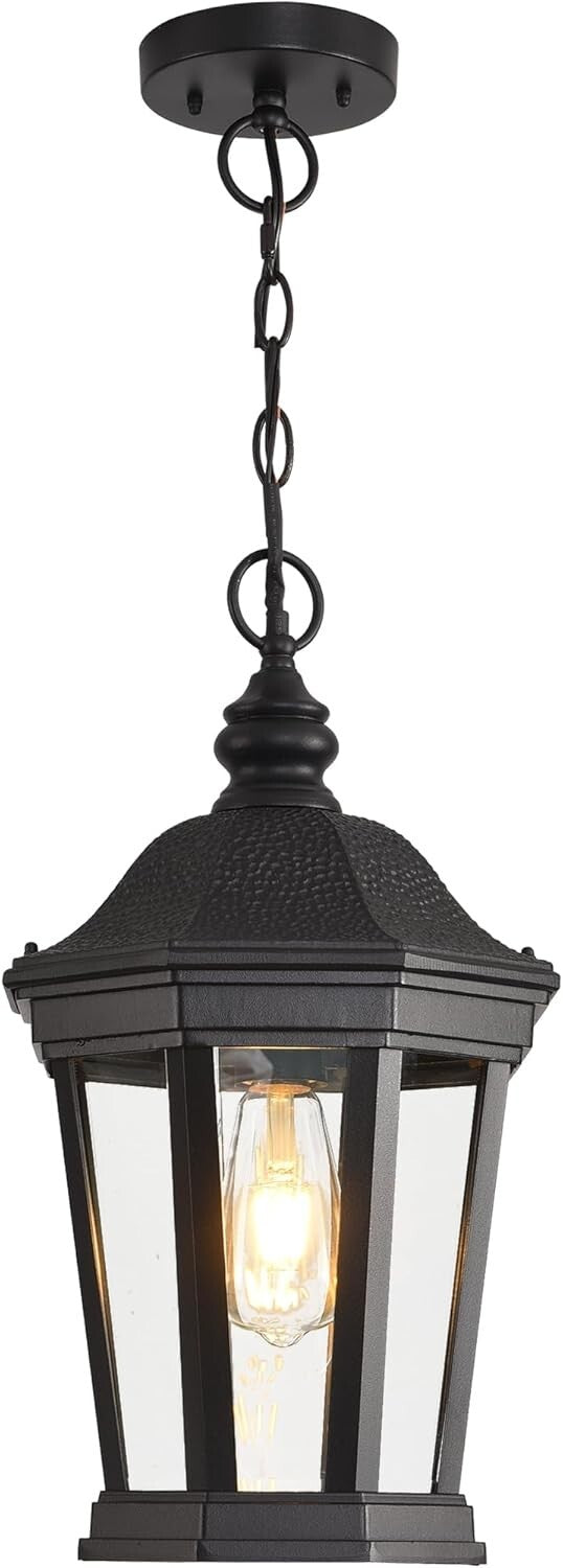 Classic 17.9" Height Adjustable Lantern - Weatherproof Hanging Light Fixture