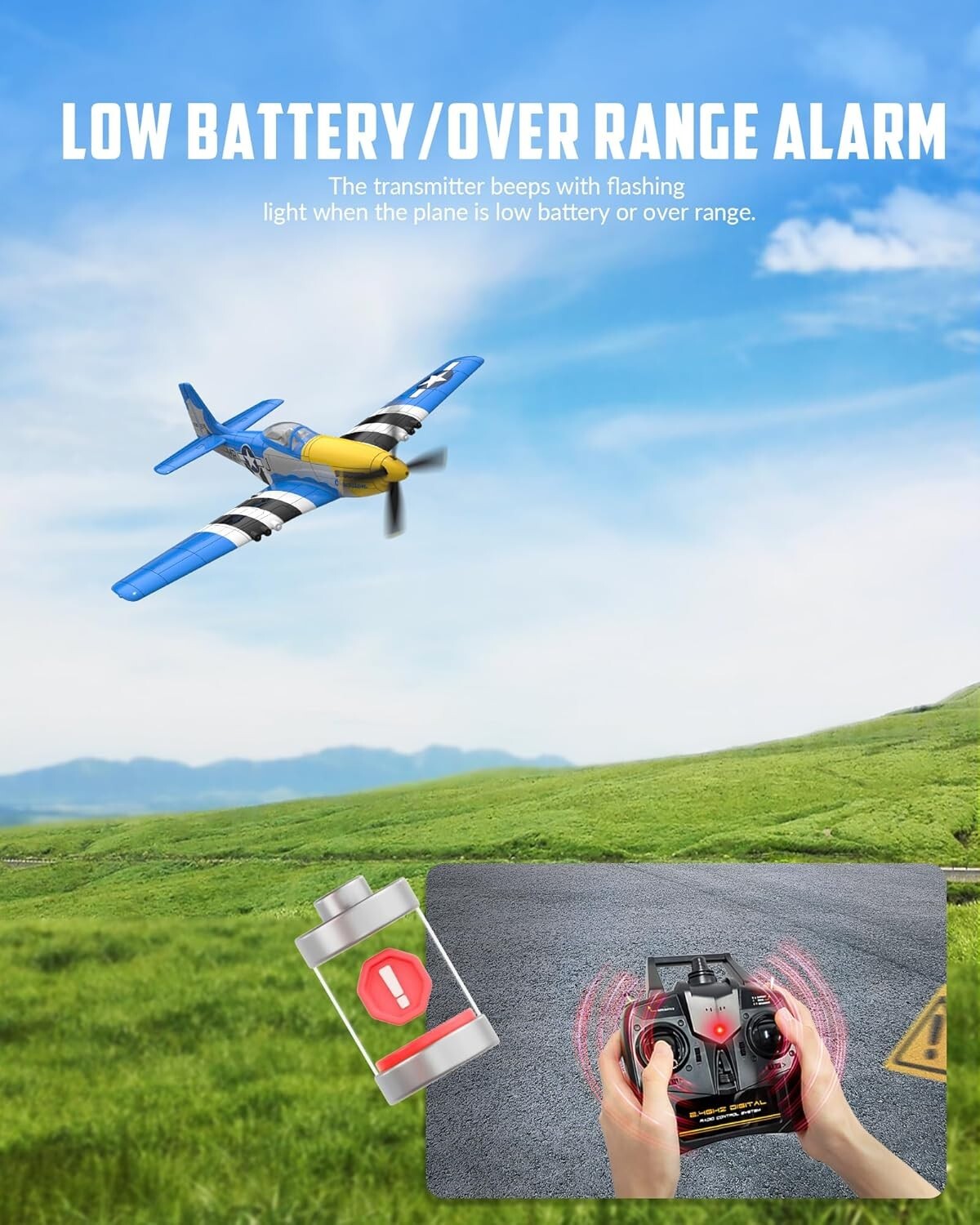 4 Channel Remote Control P51D Mustang Plane - Perfect for Beginners and Experts