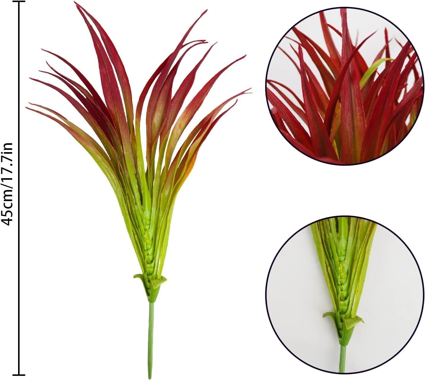 Lush 17.3in Fake Grass Plant Set - Low Maintenance Indoor and Outdoor Greenery