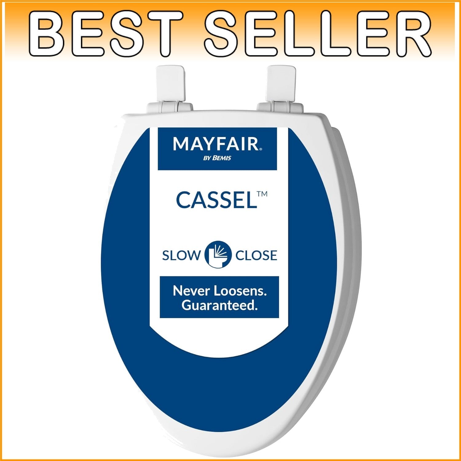 Elegant White Elongated Toilet Seat with Slow Close & Adjustable Fit - USA Made