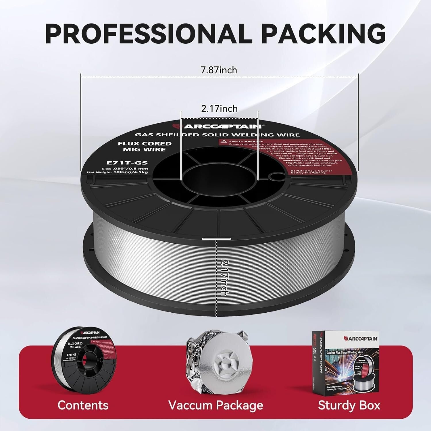 T V Certified 10lb Flux Core Welding Wire - Versatile Applications, 0.030" Size