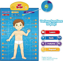 Load image into Gallery viewer, Learn Body Parts and Muscles with Interactive Talking Anatomy Poster for Kids