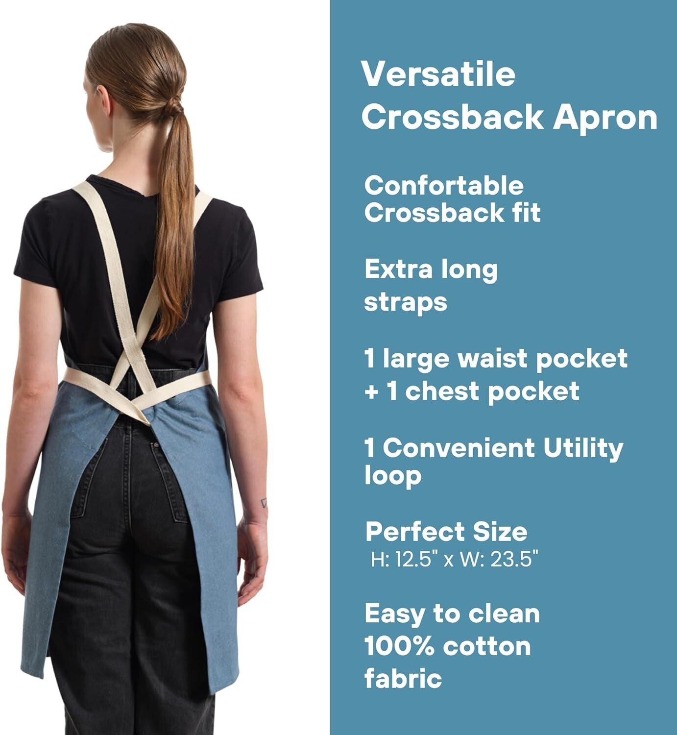 Versatile Cooking Apron with Pockets - Sustainable Design for Chefs & Creatives