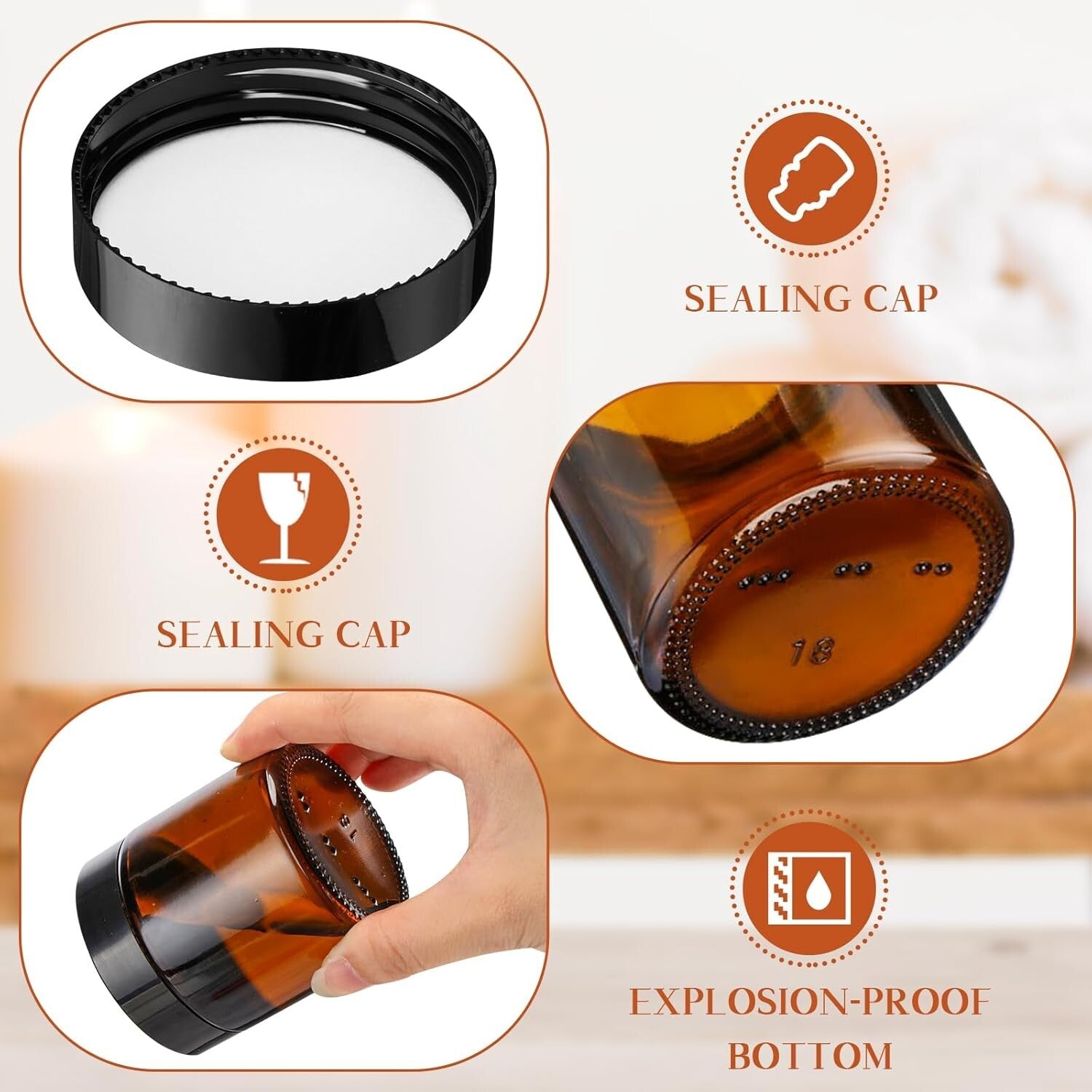 Multi-Purpose 48 Pcs 4 oz Glass Jars with Airtight Lids for Home & Business Use