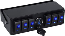 Load image into Gallery viewer, Versatile Rocker Switch Box with Quick Charge USB and LED Voltmeter for Vehicles