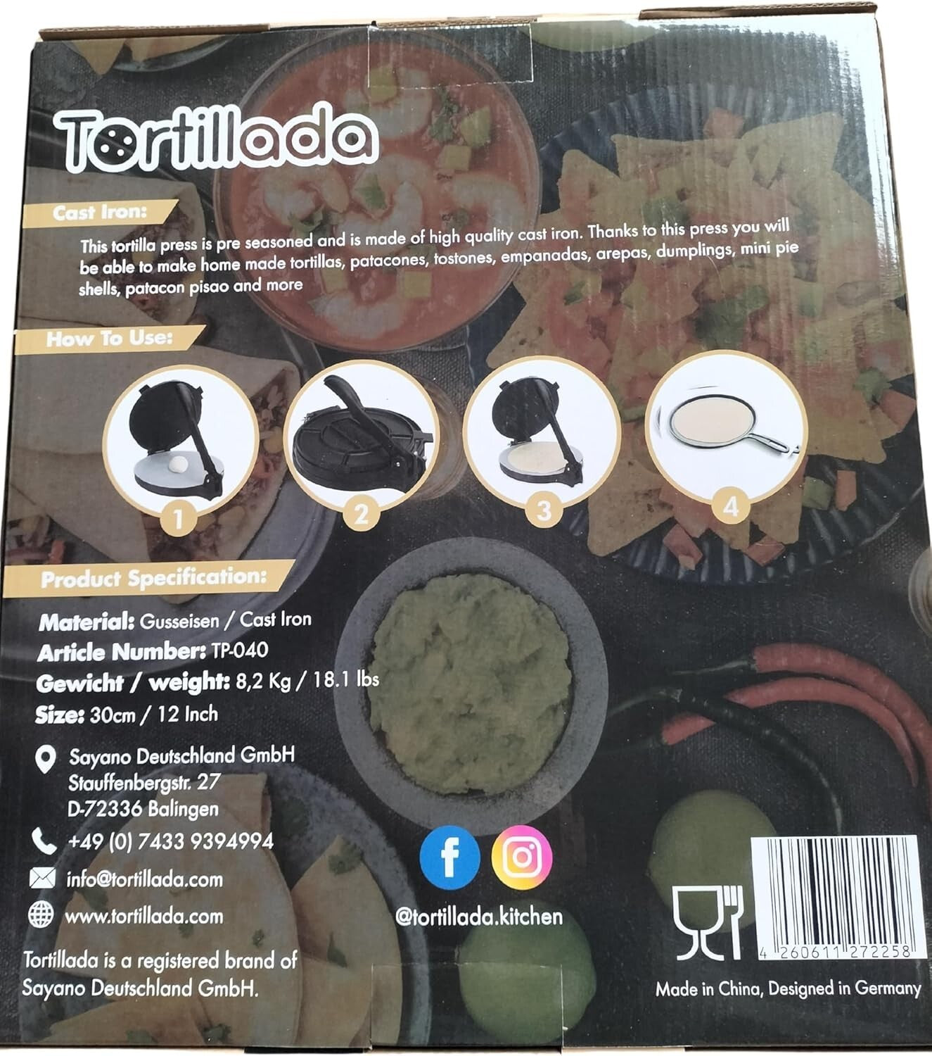 Versatile 12-Inch Cast Iron Tortilla Press + E-Book for Authentic Dishes