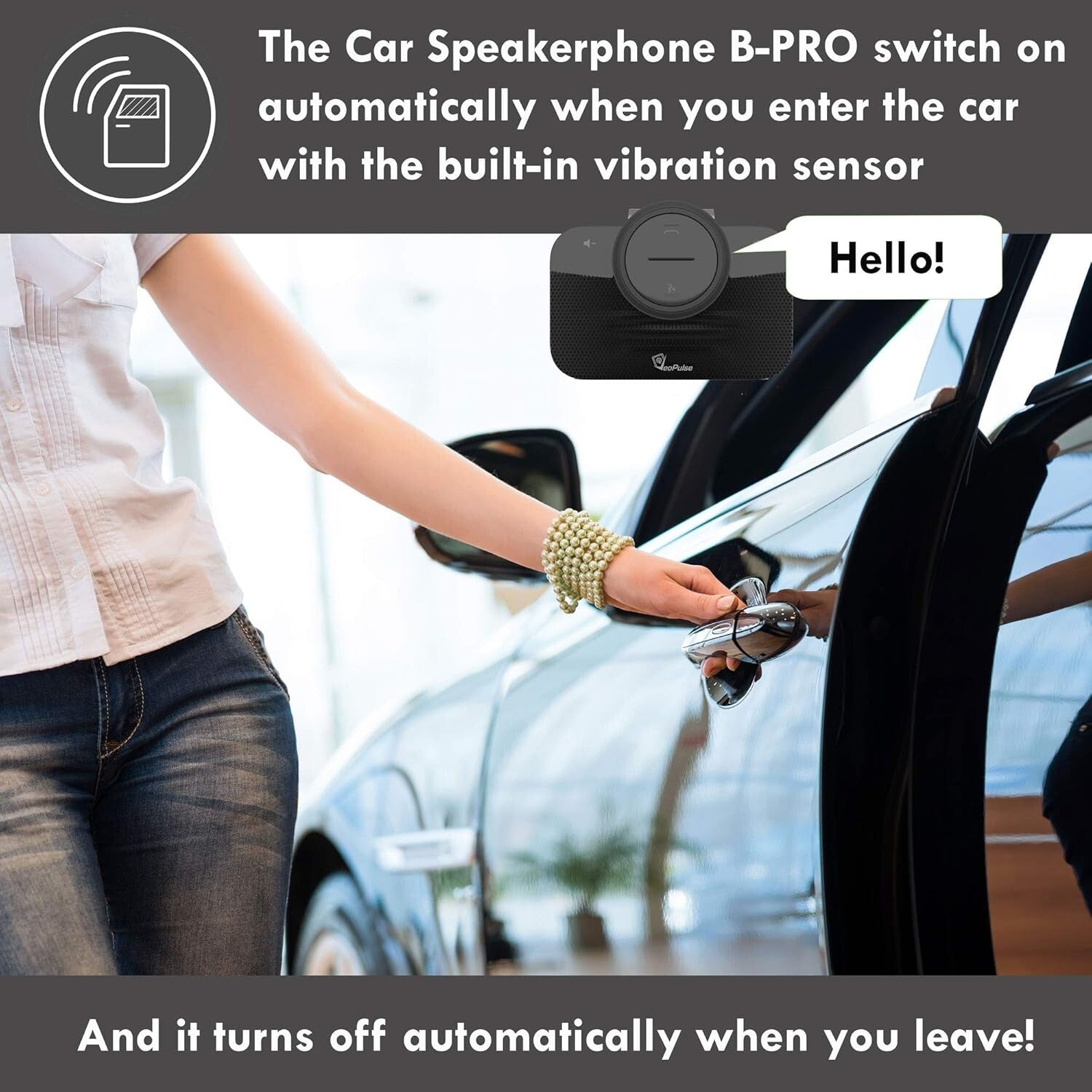 Bluetooth Hands-Free Car Speakerphone B-PRO 2 with Hi-Fi Sound & Voice Control