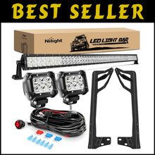 Load image into Gallery viewer, Bright 52-Inch LED Light Bar with 2 Pods &amp; Mounting Bracket for Jeep JK Owners
