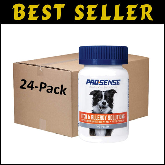 Pro-Sense Itch Solutions: 100 Count Chewable Antihistamines for Dogs 15+ lbs