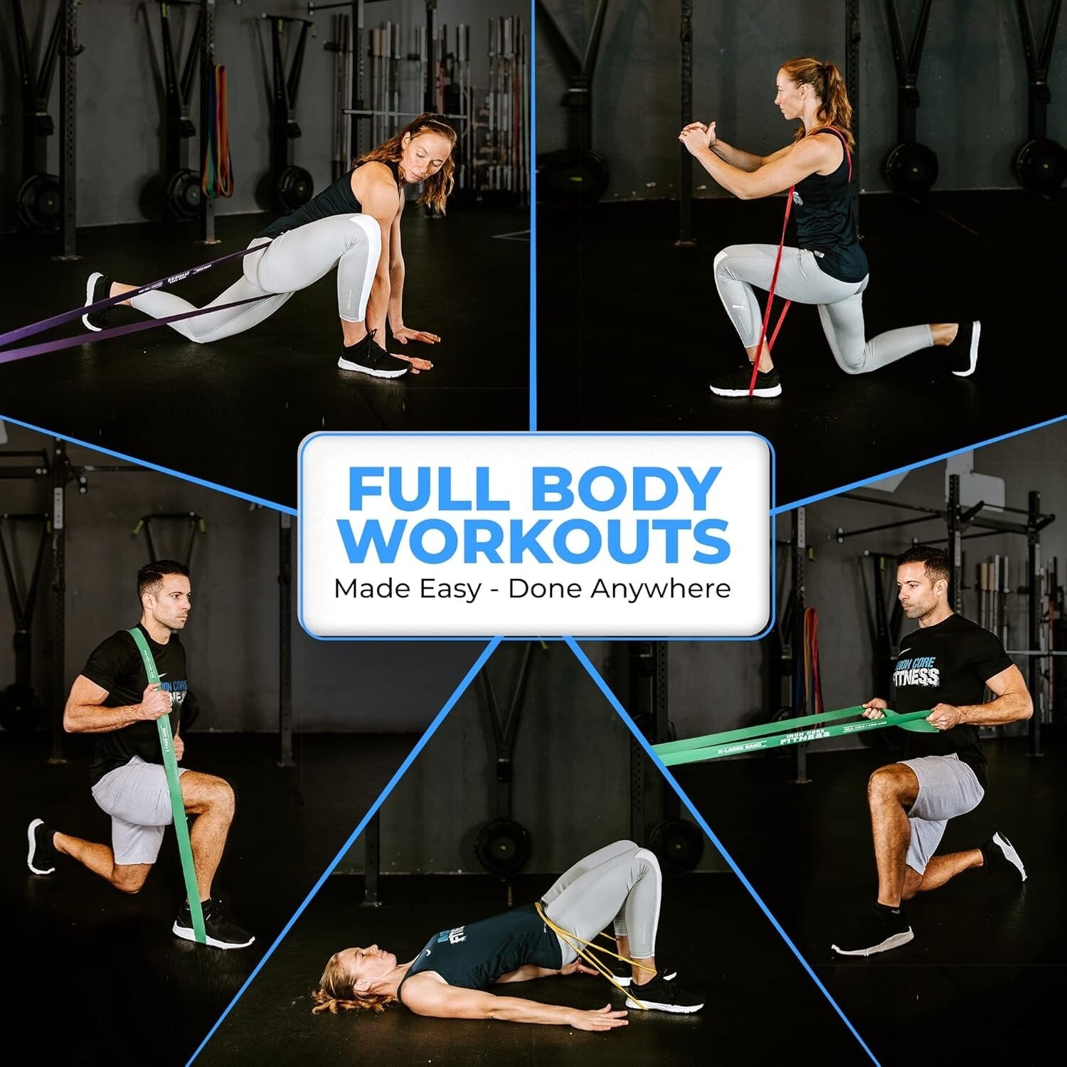 Durable Natural Rubber Resistance Bands Set - 5 Tension Levels for All Fitness