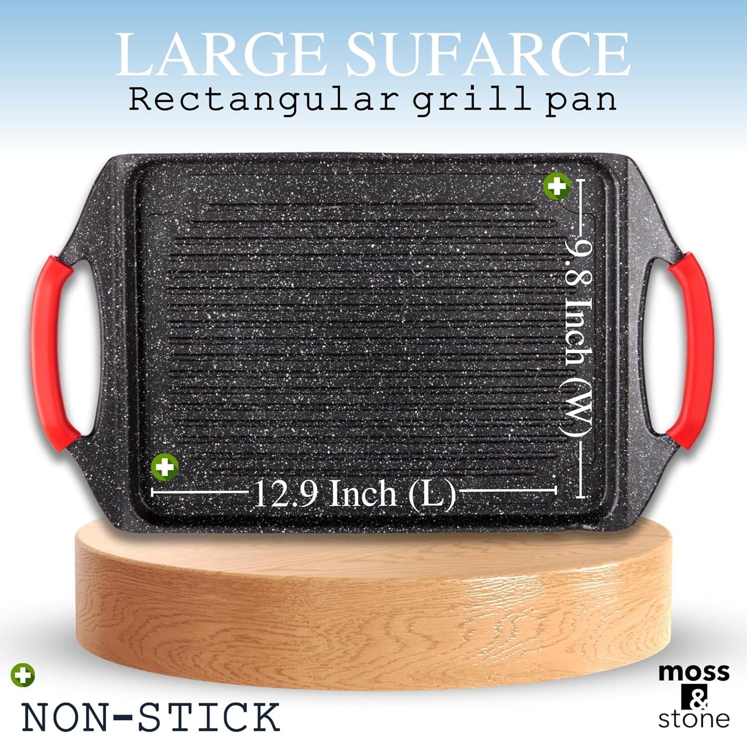 Eco-Friendly Lightweight Griddle Pan - Perfect for Steaks, Vegetables & Fish