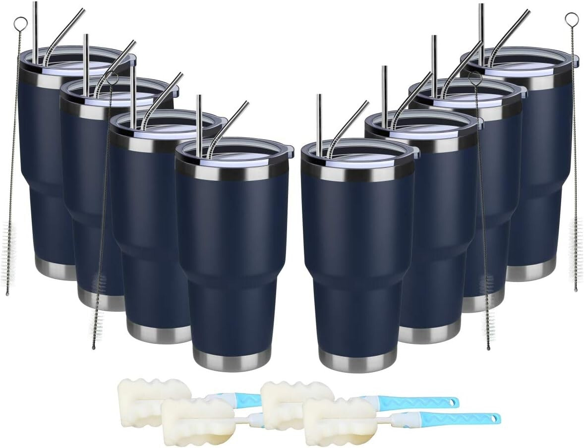 Durable 30oz Double Wall Coffee Tumblers - BPA-Free for On-the-Go Beverages