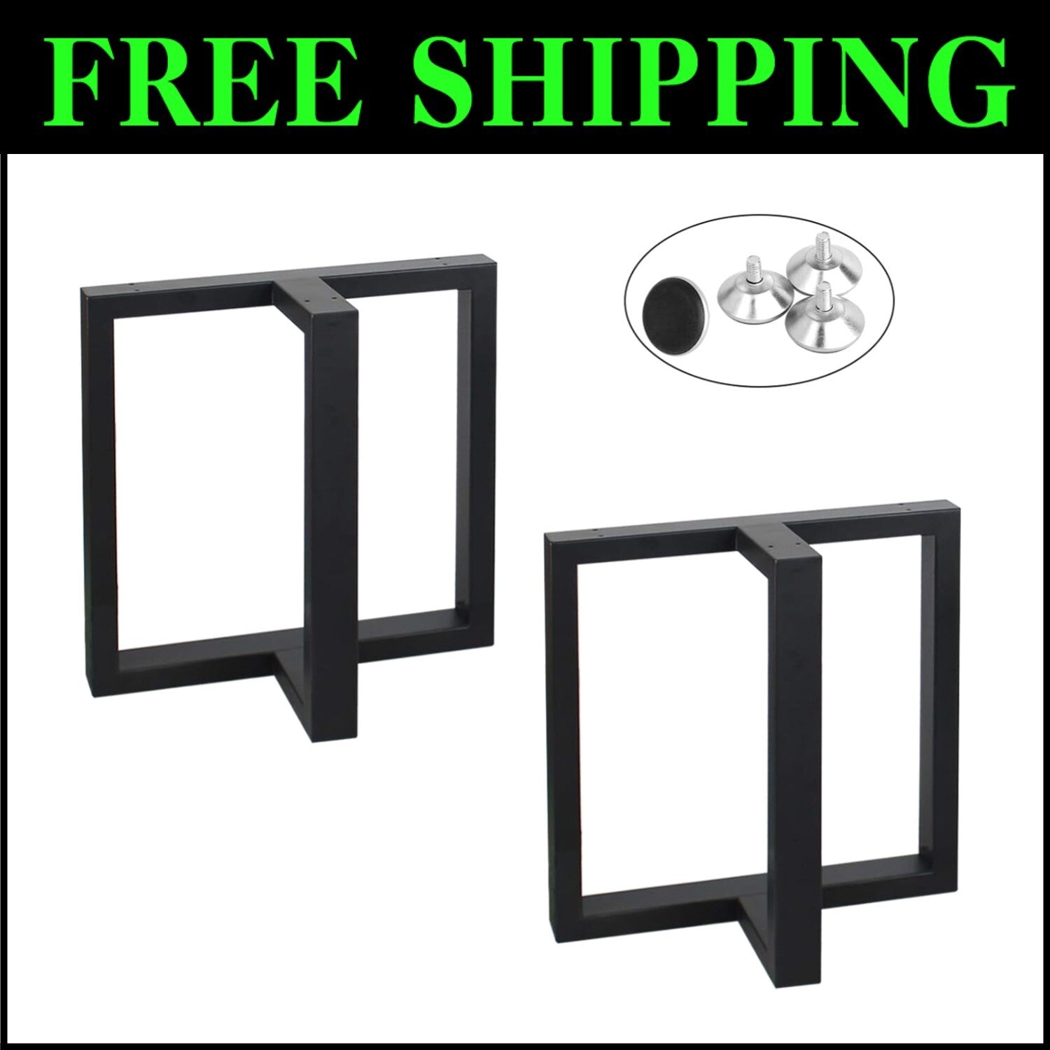 Industrial Rustic T-Shape Table Legs - 15.7'H x 17.7'W for Custom Furniture