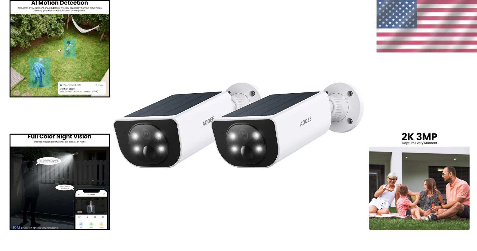 Elevate Security with Wireless 2K Solar Camera - Waterproof & Alexa-Compatible