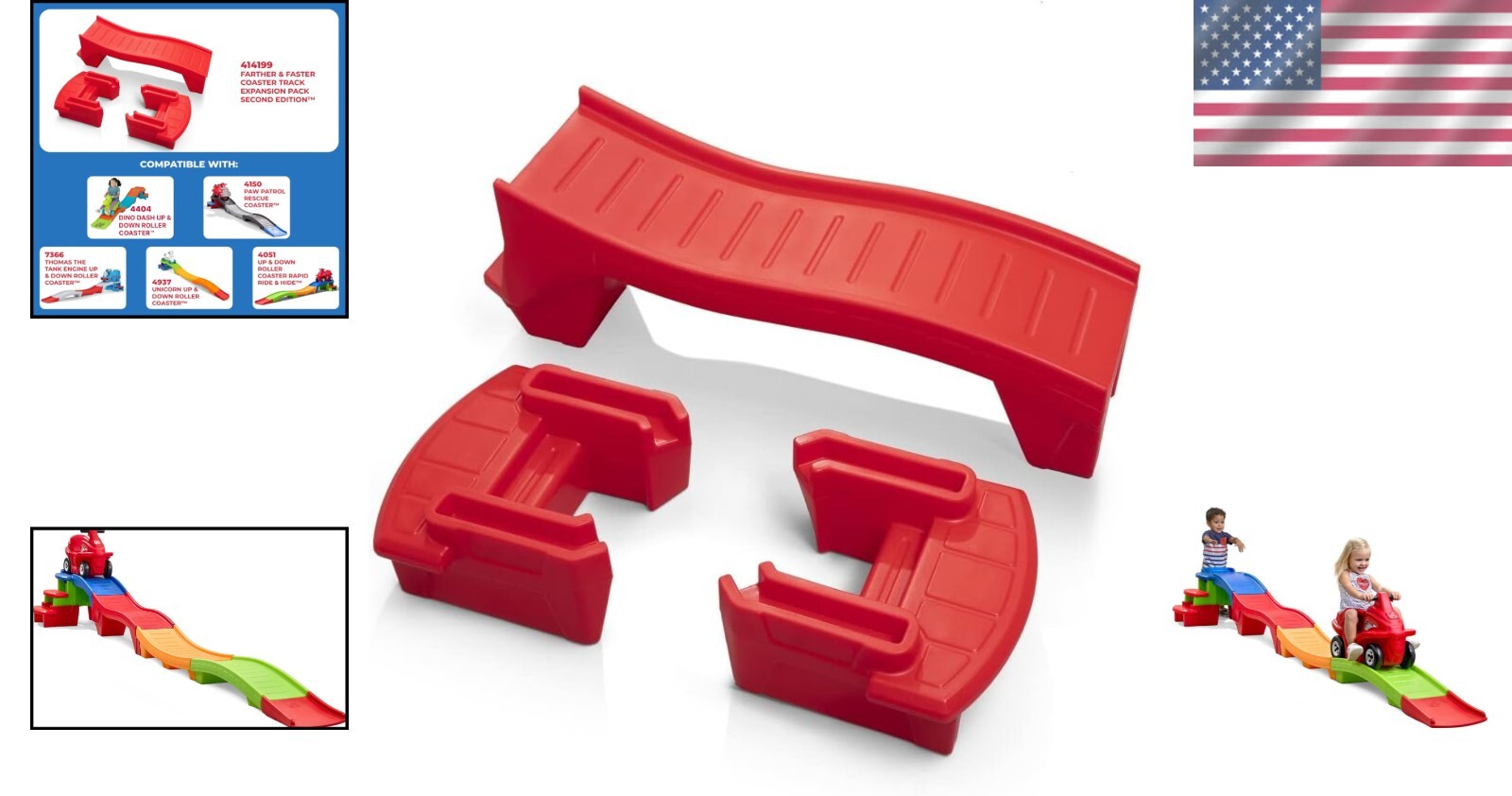 Farther & Faster 3ft Coaster Track Expansion Pack for Kids’ Roller Coaster Fun