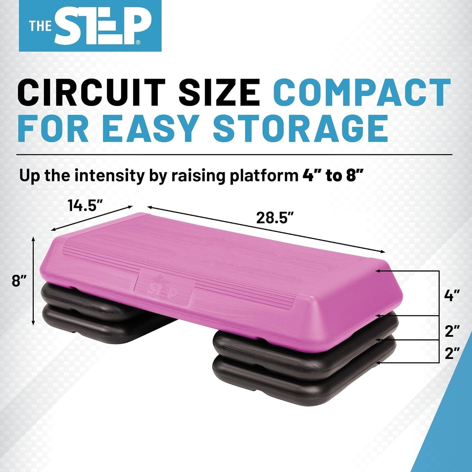 Sturdy Circuit Size Aerobic Step with Non-Slip Risers - Ideal Home Gym Accessory