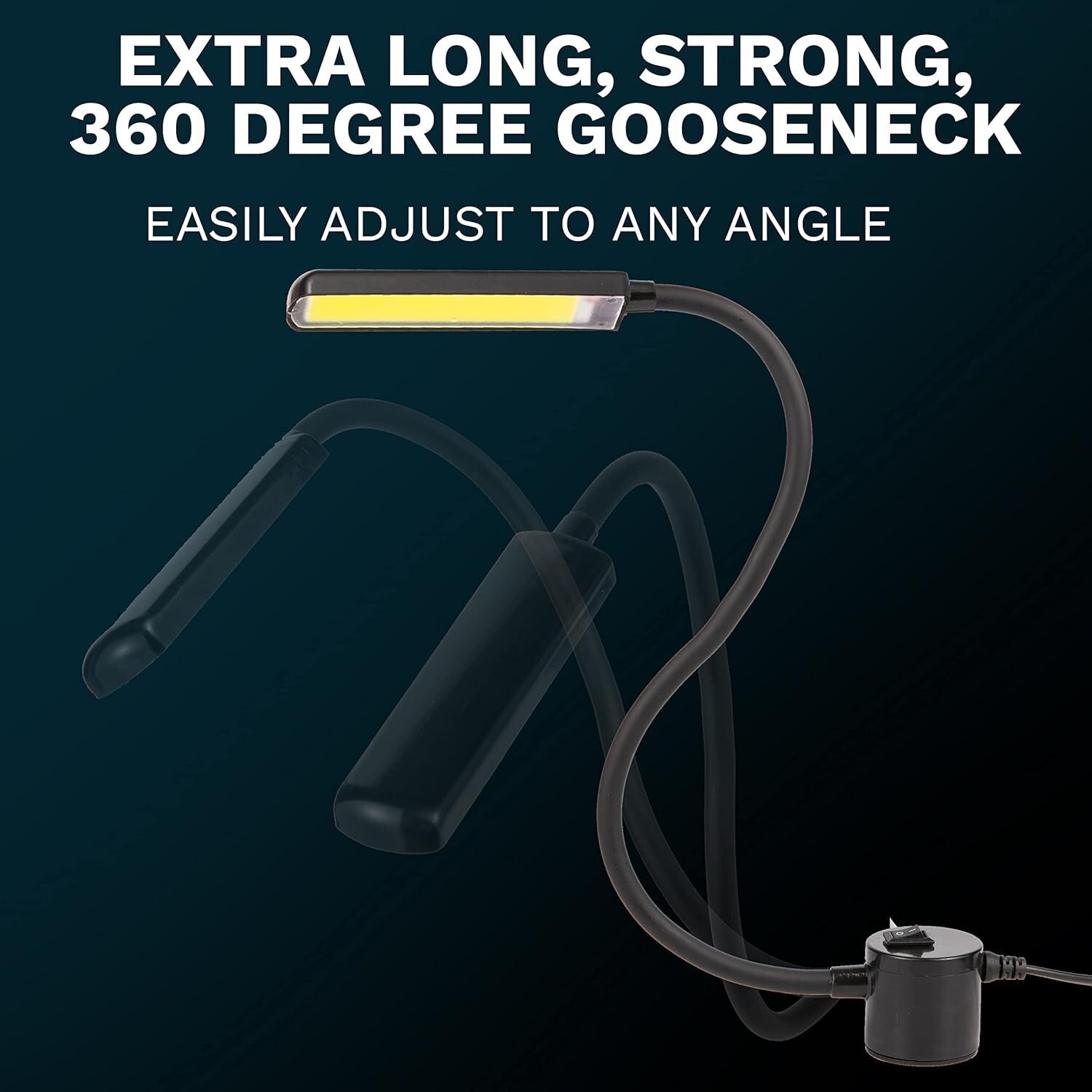 Adjustable 14'' LED Work Lights with Magnetic Base - Perfect for Crafts & Sewing