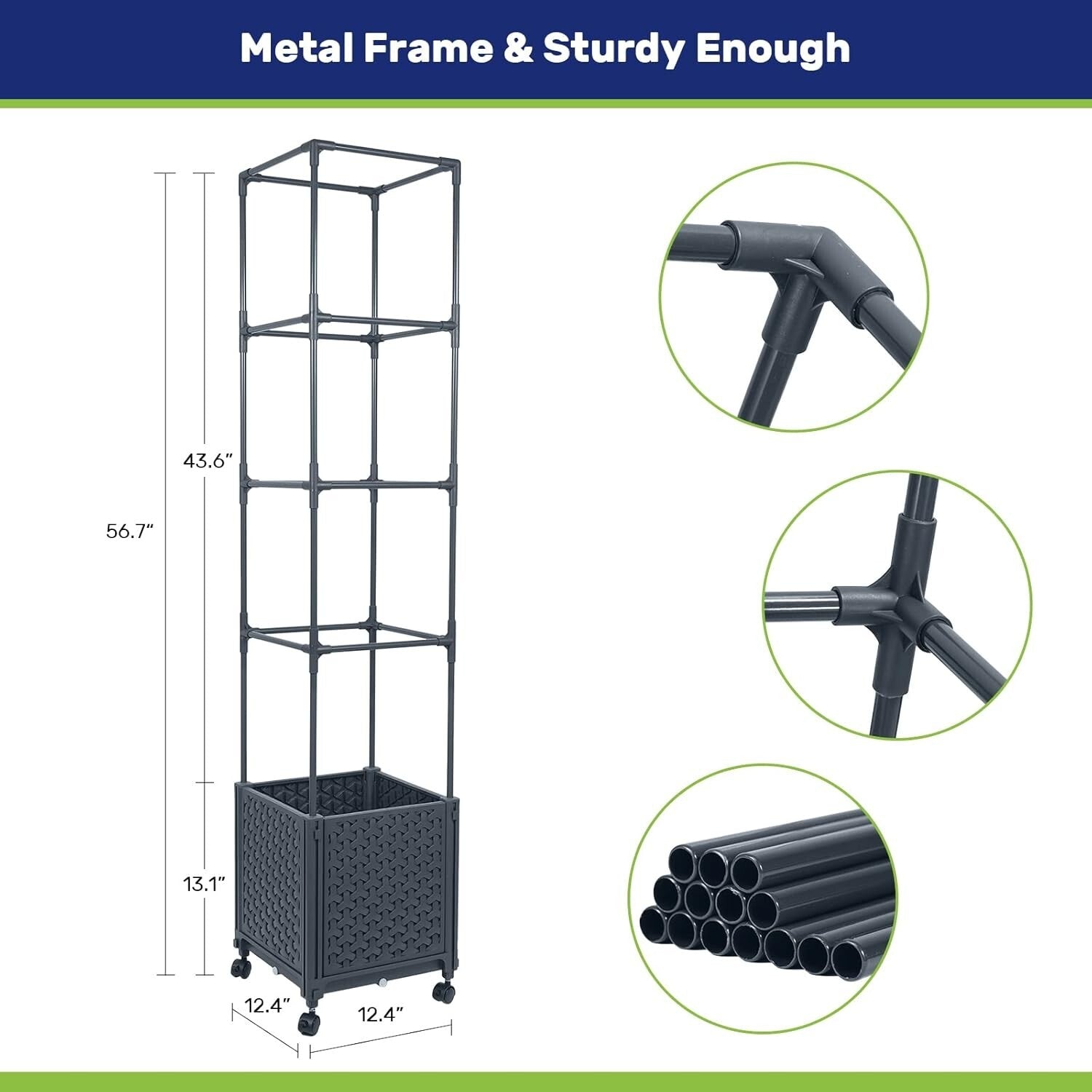Mobile Raised Garden Bed with Trellis: Perfect for Climbing Vegetables & Flowers