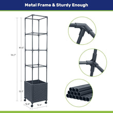 Load image into Gallery viewer, Mobile Raised Garden Bed with Trellis: Perfect for Climbing Vegetables &amp; Flowers