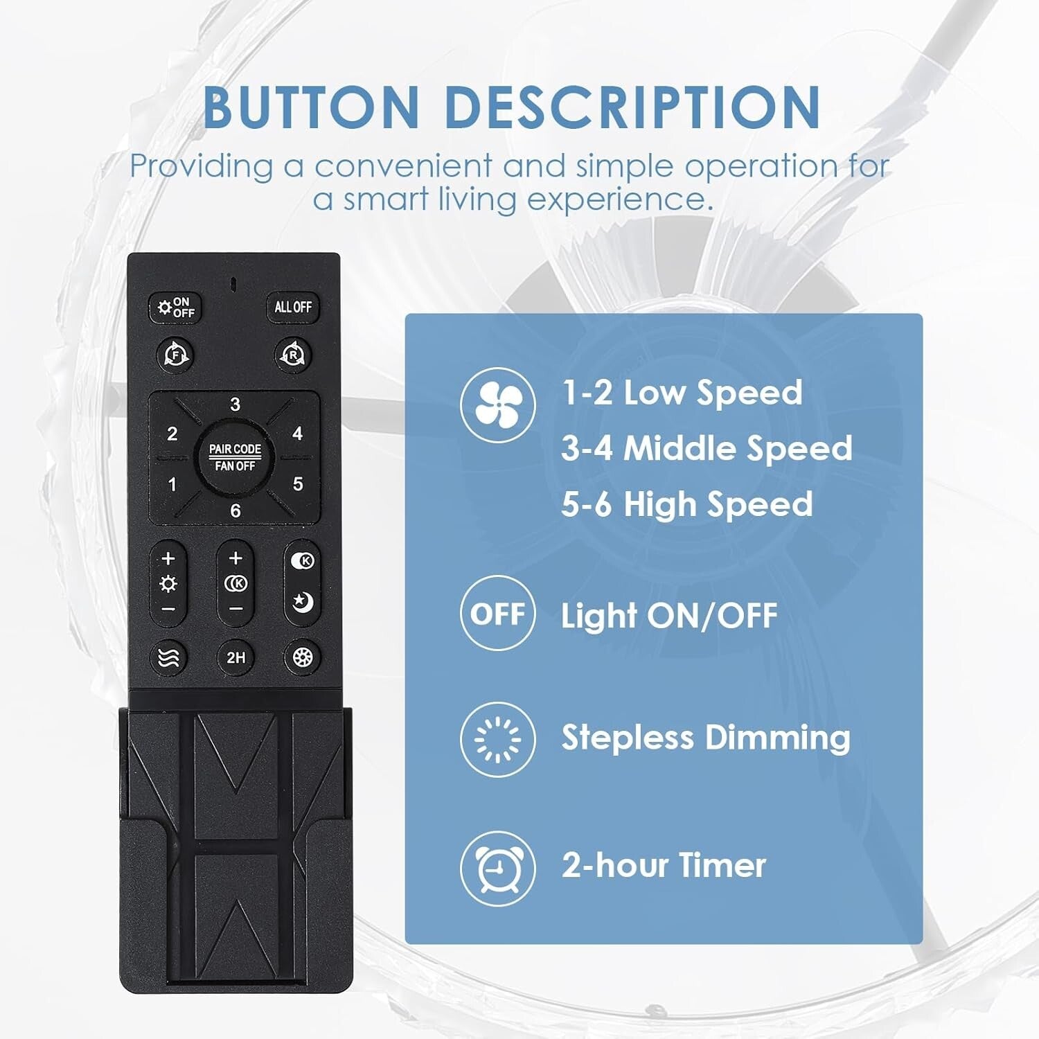 Effortless Comfort with 16" Dimmable Ceiling Fan - Remote & APP Control Feature