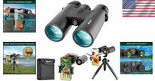 Load image into Gallery viewer, Lightweight 12x42 High Powered Binoculars with Phone Adapter for Bird Watching