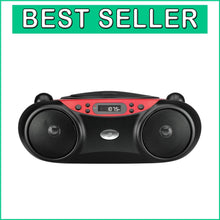 Load image into Gallery viewer, Lightweight Top-Loading CD Player with AM/FM Radio &amp; Batteries - Red/Black