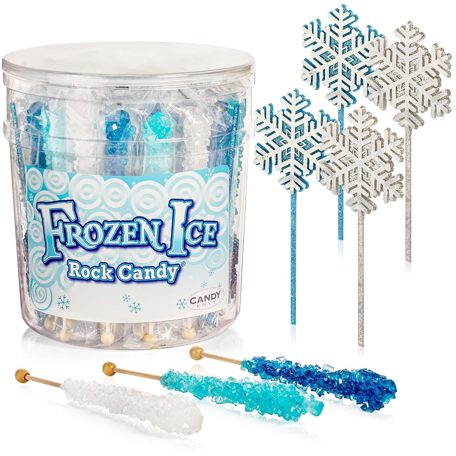36 Candy Sugar Sticks with 4 Ice Queen Wands - Delightful Frozen Party Treats