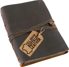 Load image into Gallery viewer, Vintage Dark Brown Leather Scrapbook with 3-Ring Binder - Elegant Memory Keeper