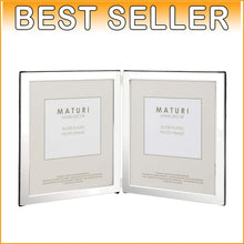 Load image into Gallery viewer, Velvet-Backed Silver Plated Double Picture Frame - 8 x 10, Ideal Gift Option