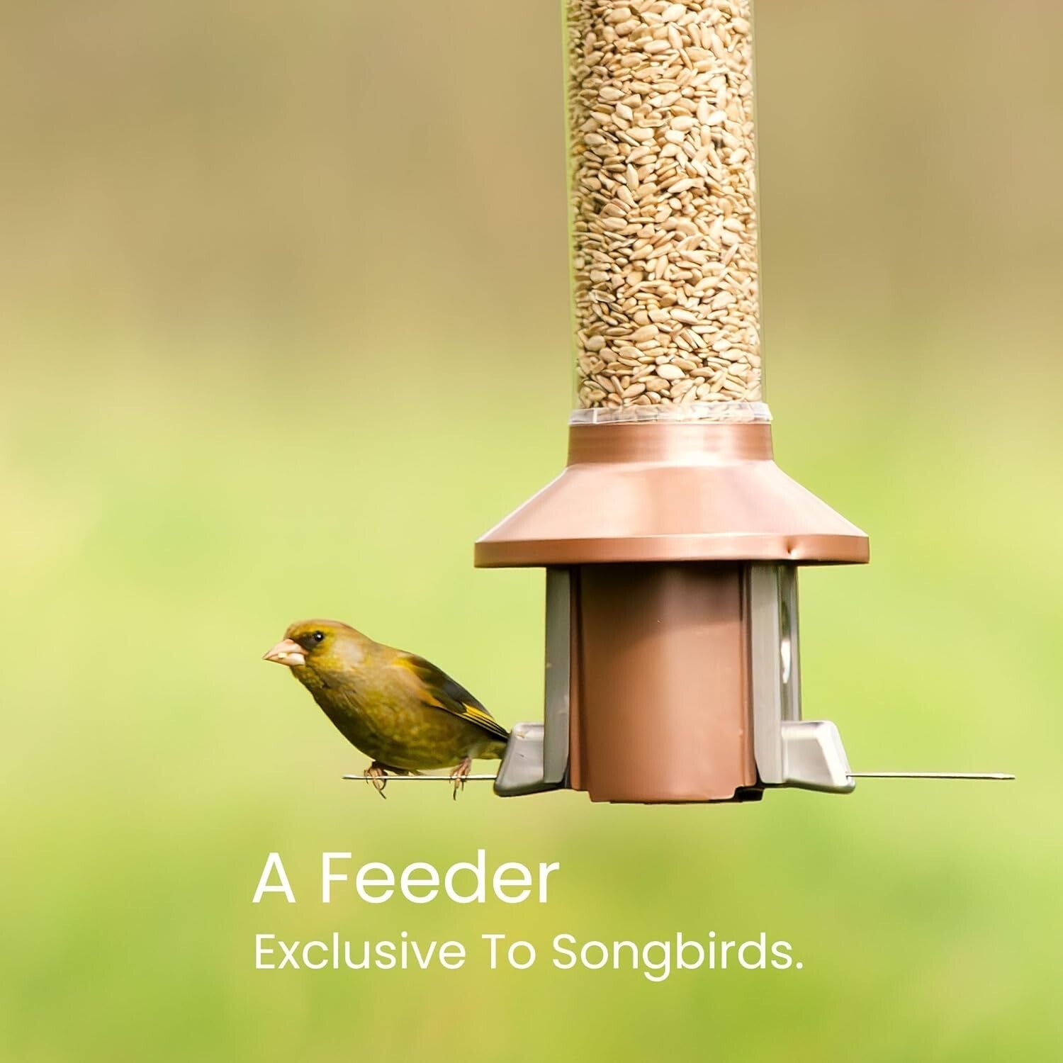 Improved Weatherproof Antique Copper Bird Feeder - 4 lbs Seed Capacity