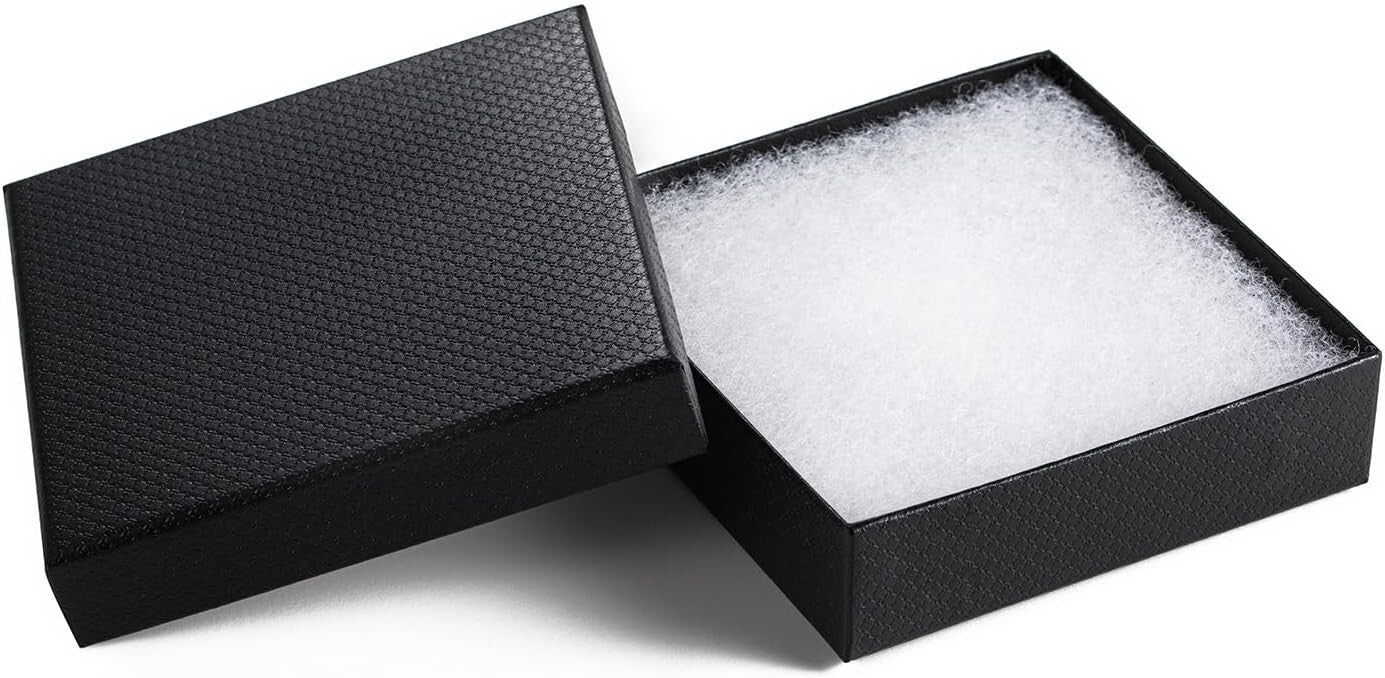 Sturdy Black Cardboard Jewelry Gift Boxes - 96 Multi-use Boxes for DIY | Elegant