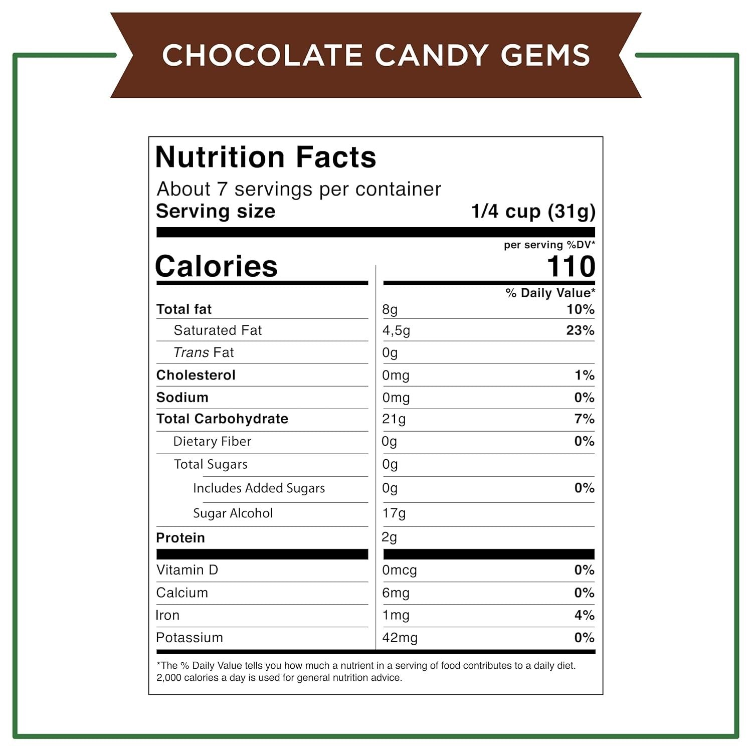 Delicious Sugar Free Chocolate Candy Gems - Resealable 7.5 oz Bags, Set of 5