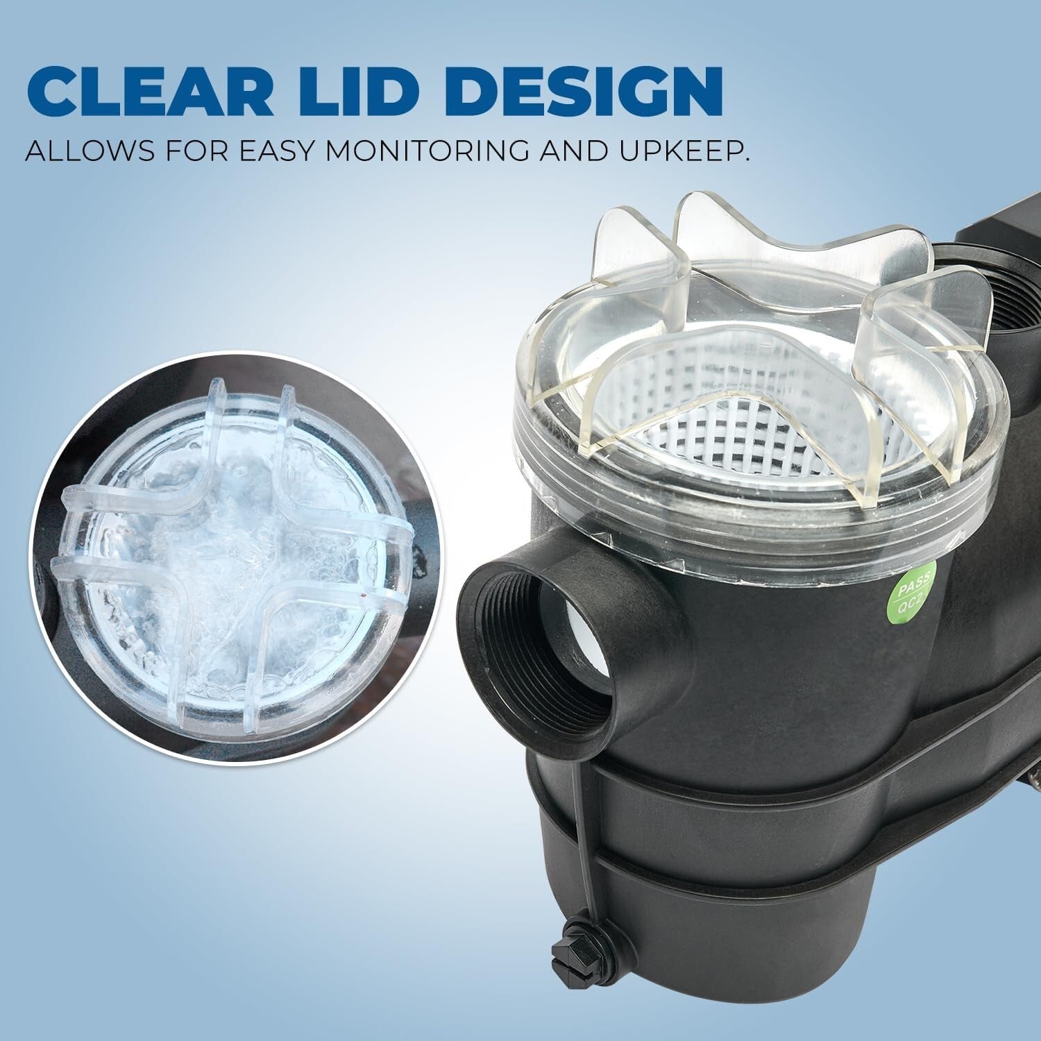 Crystal-Clear Water Guaranteed! 3/4 HP Self-Priming Swimming Pool Pump 2400 GPH