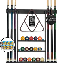 Load image into Gallery viewer, Sleek Wall-Mount Cue Rack with Enhanced Protection &amp; Chic Design for Men Caves