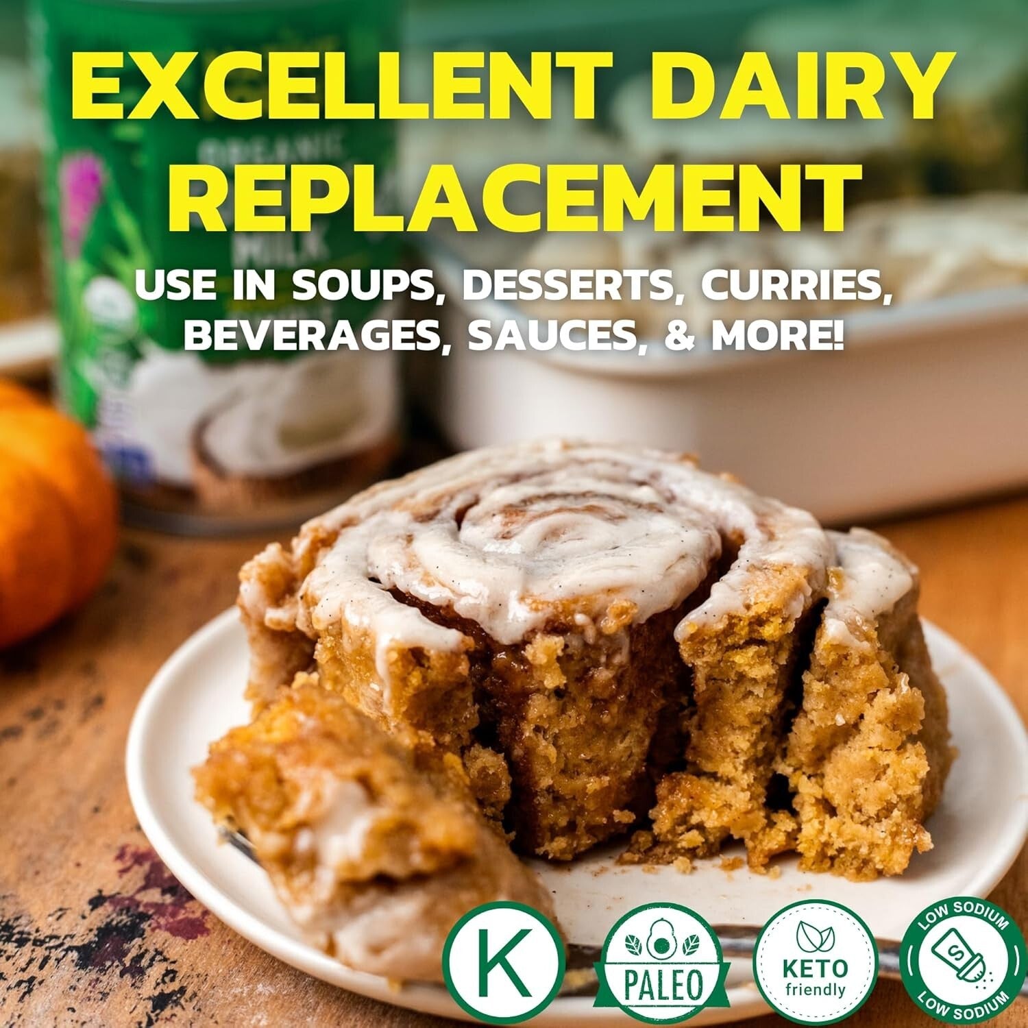 Organic Unsweetened Coconut Milk, Vegan-Friendly & Gluten-Free; 162 Fl Oz