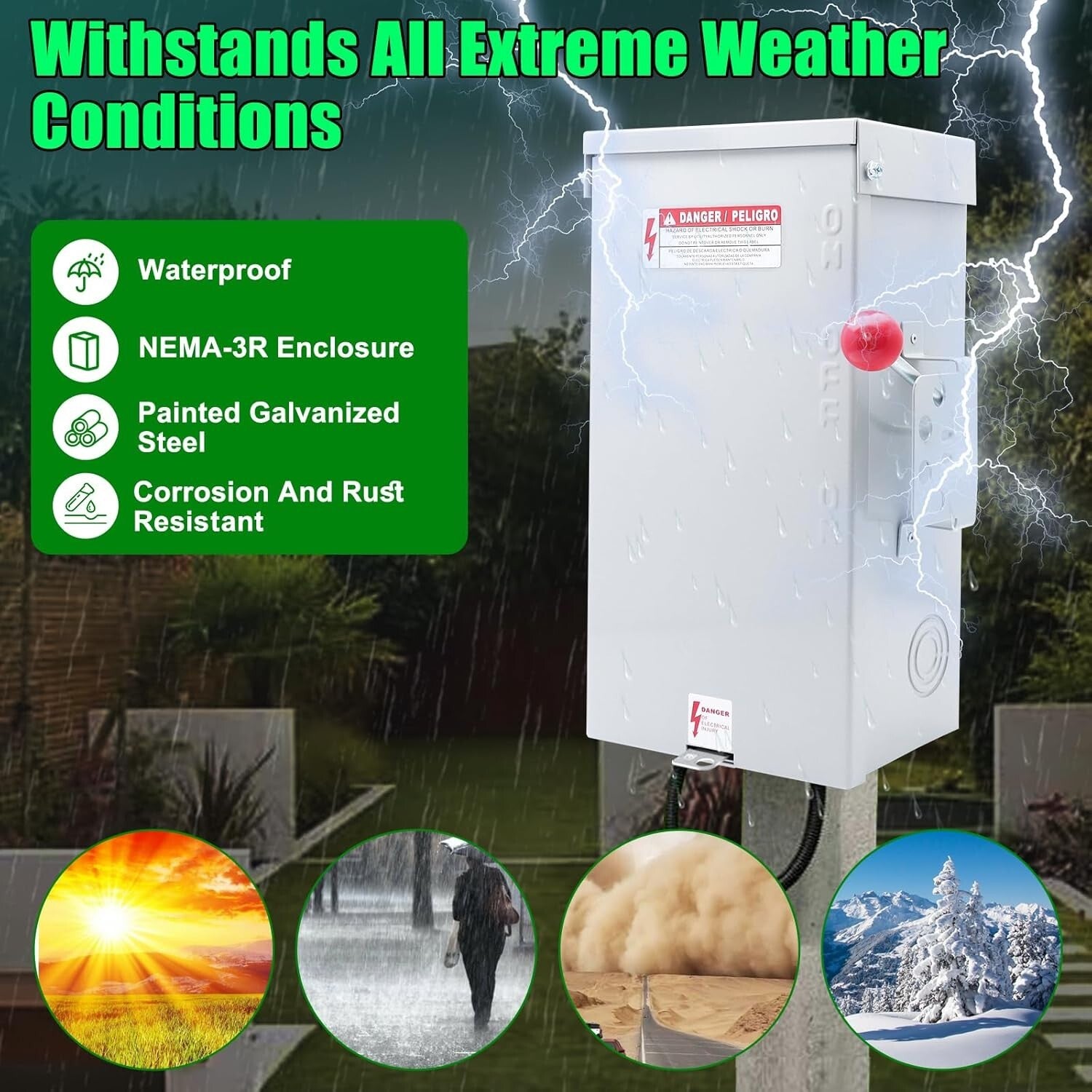 Reliable 100A Rotary Transfer Switch - NEMA 3R Compliant for Safety Assurance