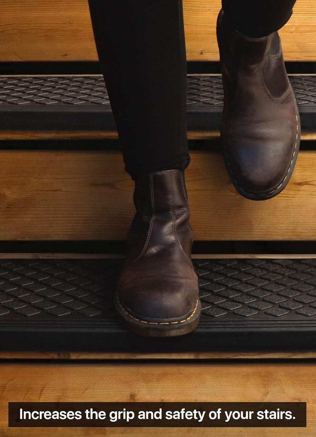 Durable Water-Resistant Non-Slip Stair Treads for Year-Round Safety - 4-Pack