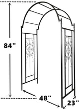 Load image into Gallery viewer, Intricate Black Archway Trellis for Climbing Plants - Weather-Resistant