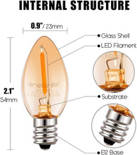 Load image into Gallery viewer, 30 Amber LED Night Light Bulbs, E12 Base &amp; 360° Illumination – Warm 2200K Glow