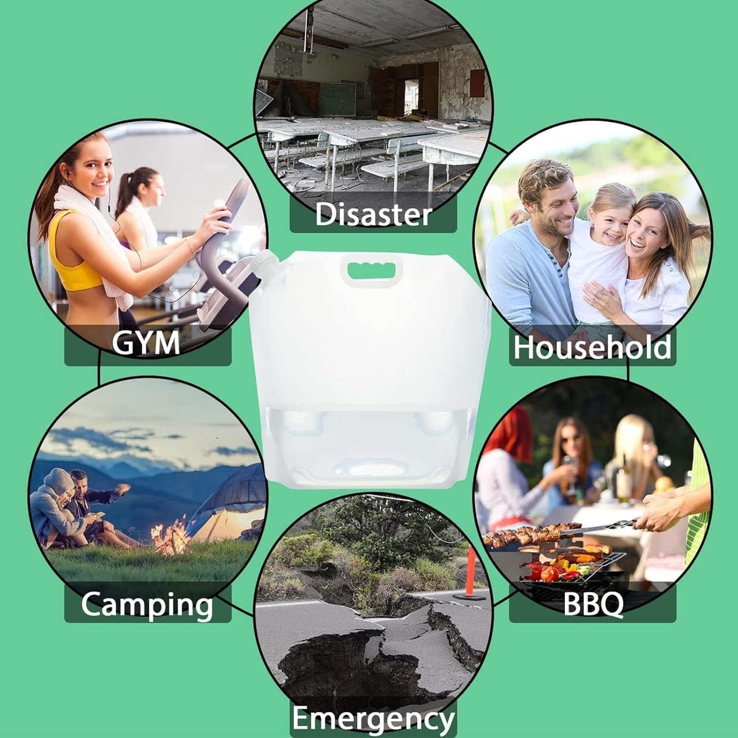 Portable Collapsible Water Bags - 16 Containers for Travel and Outdoor Use