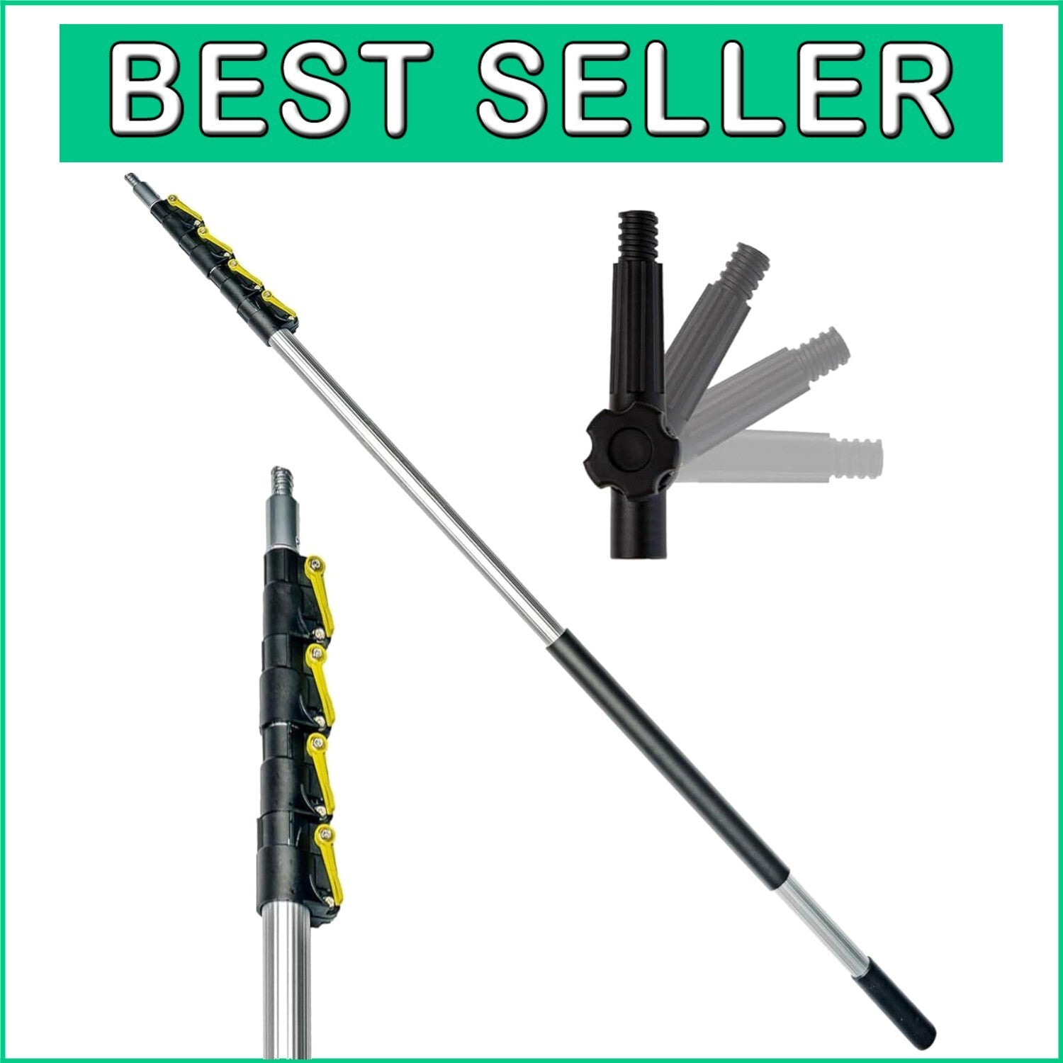 DOCA High Reach Telescoping Cleaning Pole 7-30 Ft - For Indoor & Outdoor Tasks