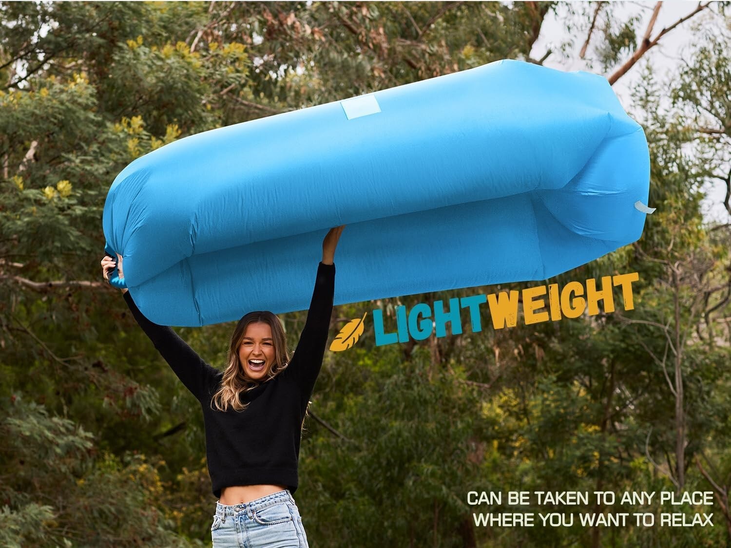 Compact Foldable Inflatable Sofa with Anti-Deflate Technology - 650 lb Capacity